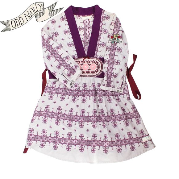 Odd Molly Four Continents Tunic Dress Boho Embroidered Purple Pink Cotton S - Picture 2 of 14